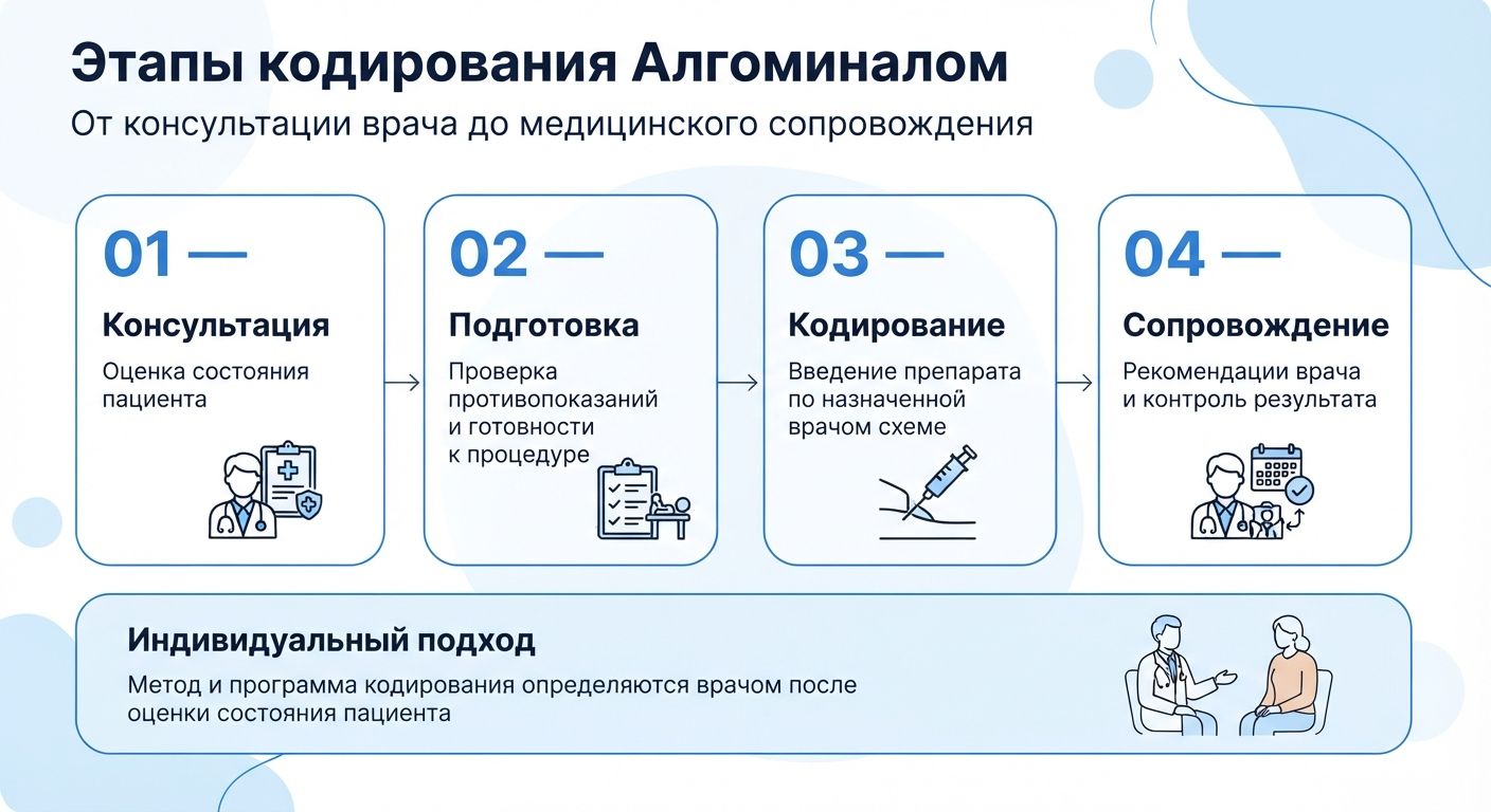 Кодирование препаратом «Алгоминал» в Белёве инфографика